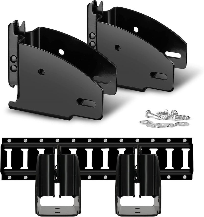 Onesnt 4 Pack E Track Wood Beam Brackets|E-Track Accessories Wood Beam End Socket Shelf Brackets|ETrack CargoTie Down Systems for Truck, Trailer, Van, RV,Cargo Trailer,Cargo Control, Shelf Brackets (Black) - Image 1